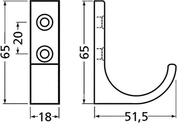 Mantelh.0149 einfach A.51,5mm Alu.silberf.elox.H.65mm HERMETA-2