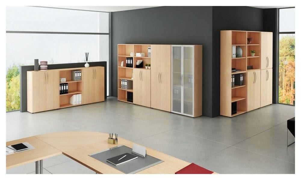 Hammerbacher Büroregal Comfortline, 3 Ordnerhöhen, 80 x 33 x 114,4 cm, buche-3