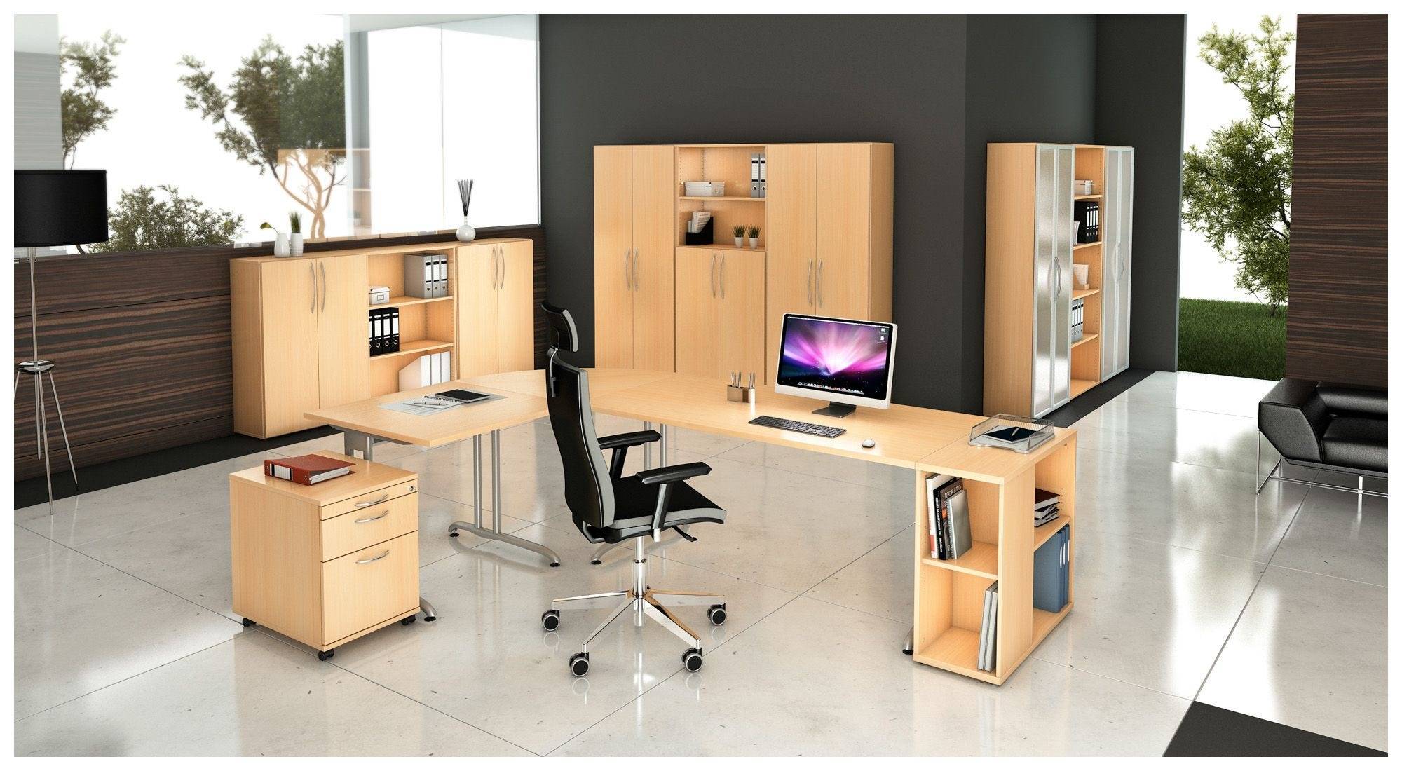 Hammerbacher Büroregal Comfortline, 3 Ordnerhöhen, 80 x 33 x 114,4 cm, buche-4