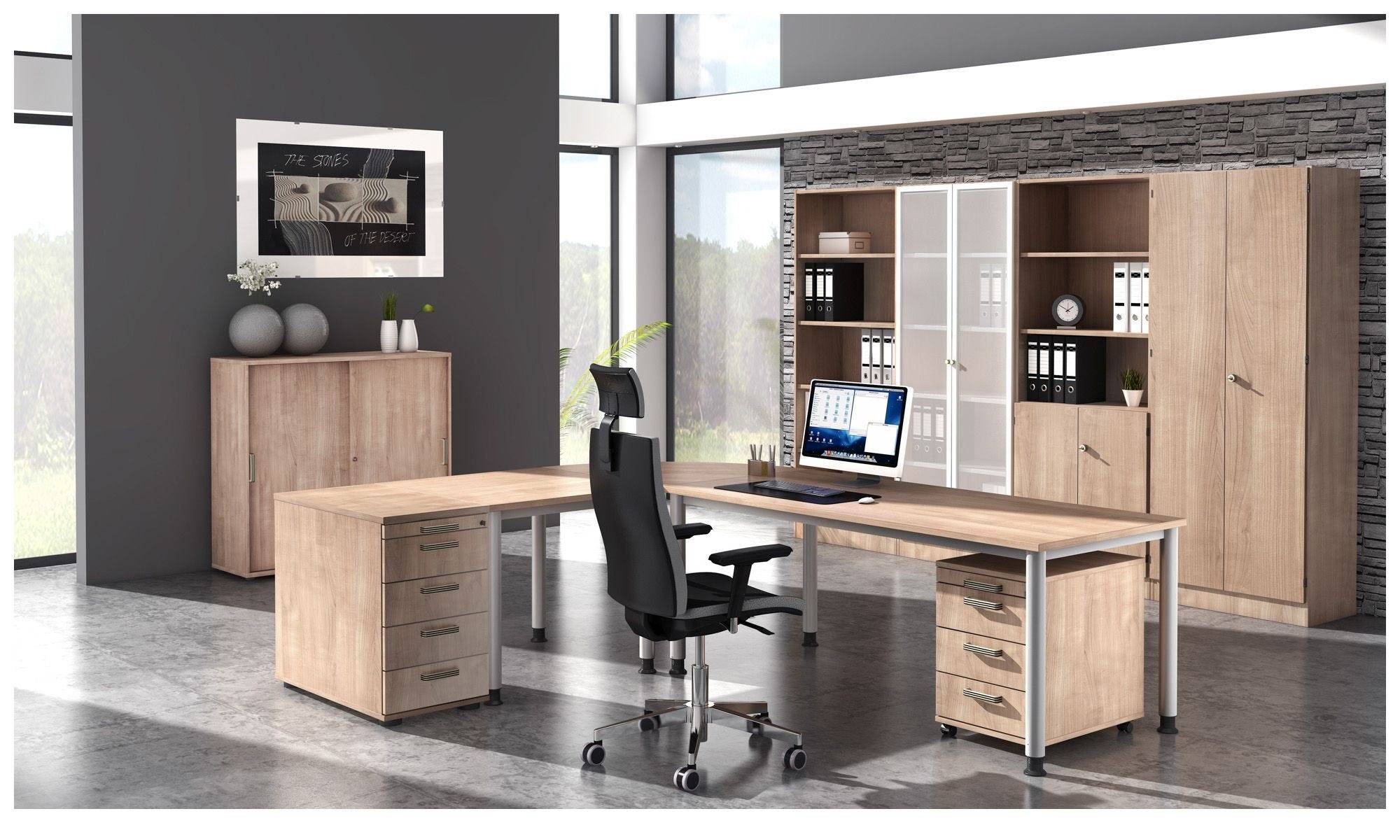 Hammerbacher Büroregal Securoline, 5 OH, 80 x 40 x 200,4 cm, nussbaum-4
