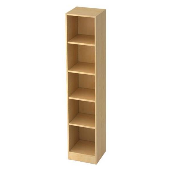 Hammerbacher Büroregal Highline, schmal, 5 Ordnerhöhen, 40,6 x 40 x 200,4 cm, ahorn