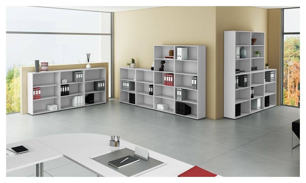 Hammerbacher Büroregal Comfortline, 3 Ordnerhöhen, 80 x 33 x 114,4 cm, grau-3