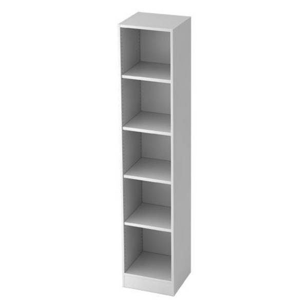 Hammerbacher Büroregal Securoline, schmal, 5 OH, 40,6 x 40 x 200,4 cm, weiß