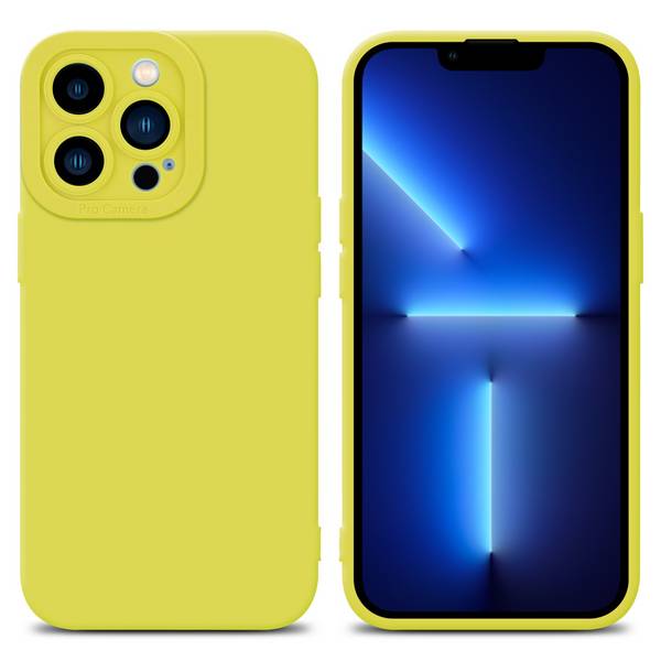 Cadorabo Hülle für Apple iPhone 13 PRO MAX Schutz Hülle in Gelb TPU Silikon Etui Case Handyhülle