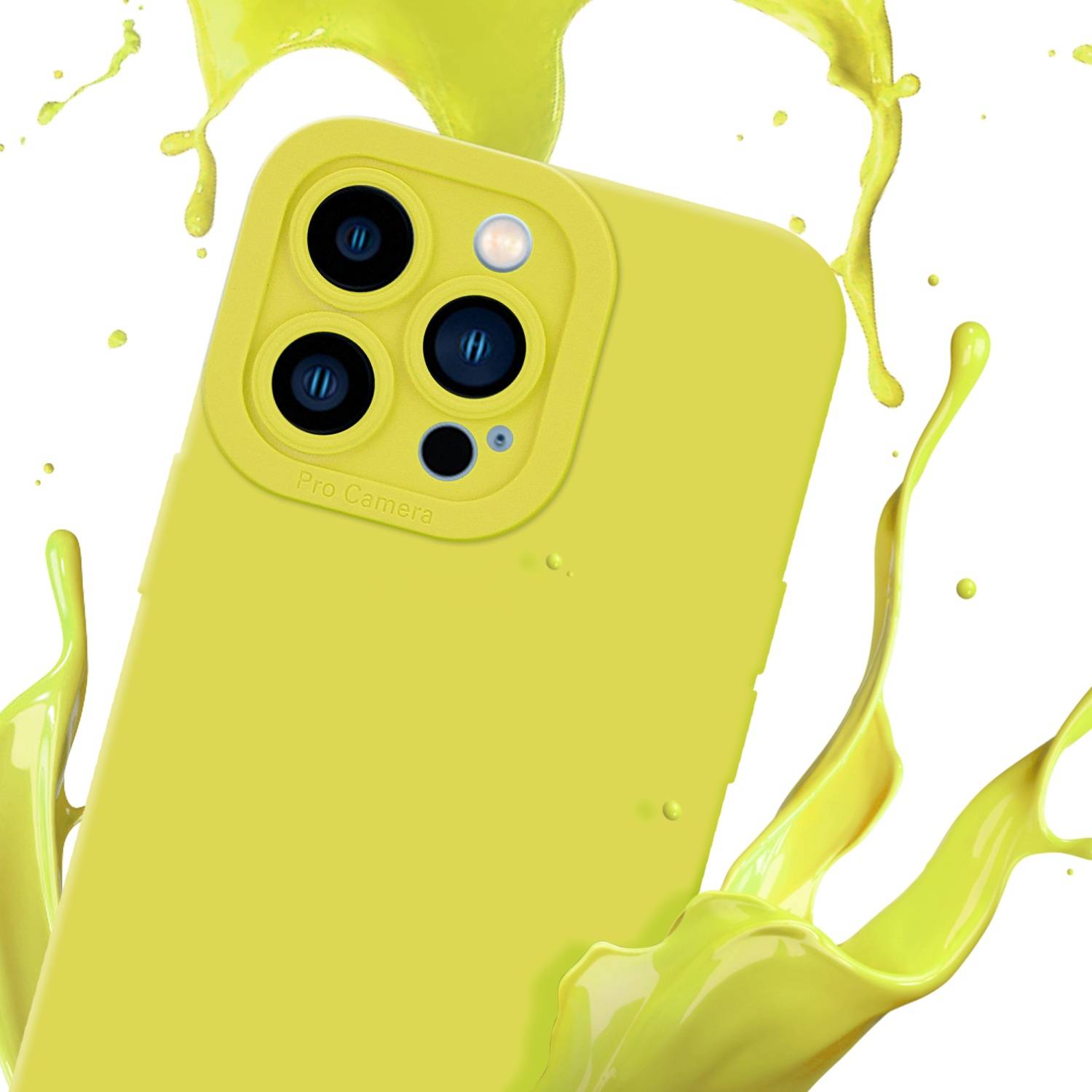 Cadorabo Hülle für Apple iPhone 13 PRO MAX Schutz Hülle in Gelb TPU Silikon Etui Case Handyhülle-2