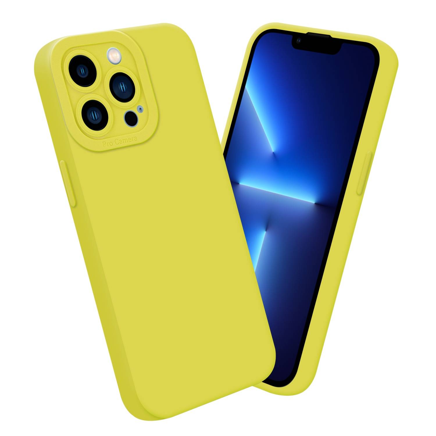 Cadorabo Hülle für Apple iPhone 13 PRO MAX Schutz Hülle in Gelb TPU Silikon Etui Case Handyhülle-3