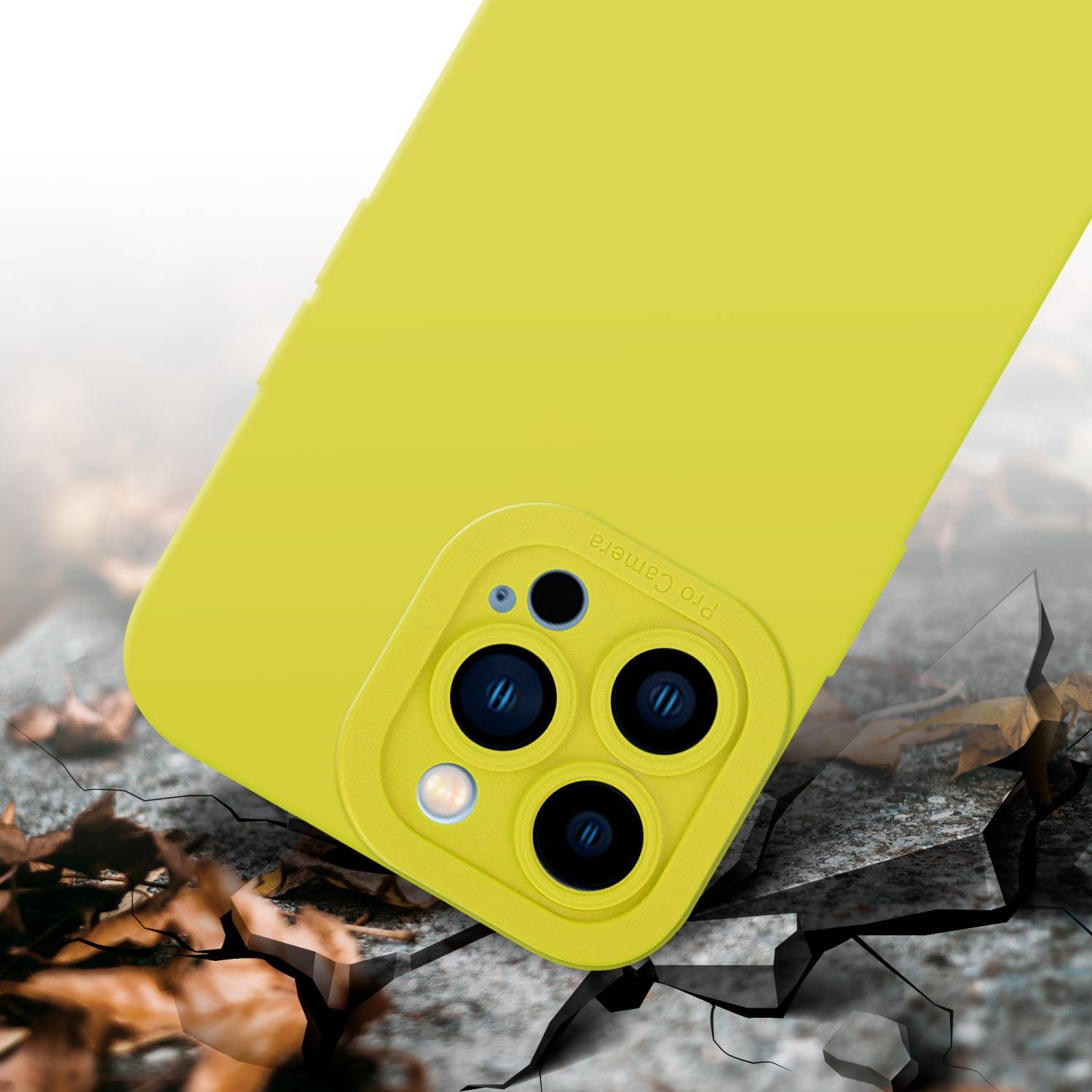 Cadorabo Hülle für Apple iPhone 13 PRO MAX Schutz Hülle in Gelb TPU Silikon Etui Case Handyhülle-4
