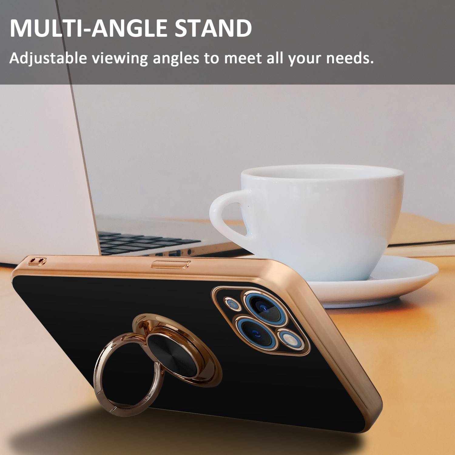 Cadorabo Schutzhülle für Apple iPhone 14 PLUS Hülle in Schwarz Etui Case Cover Kameraschutz magnetische Autohalterung-2