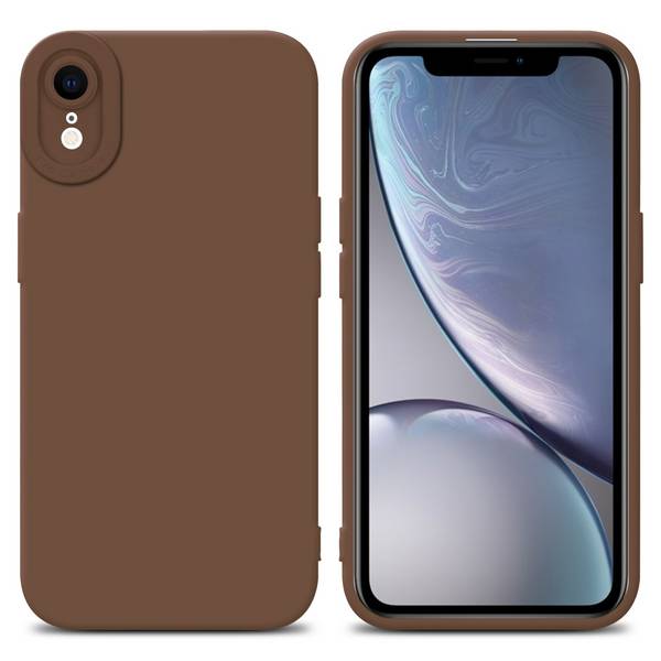 Cadorabo Hülle für Apple iPhone XR Schutz Hülle in Braun TPU Silikon Etui Case Handyhülle