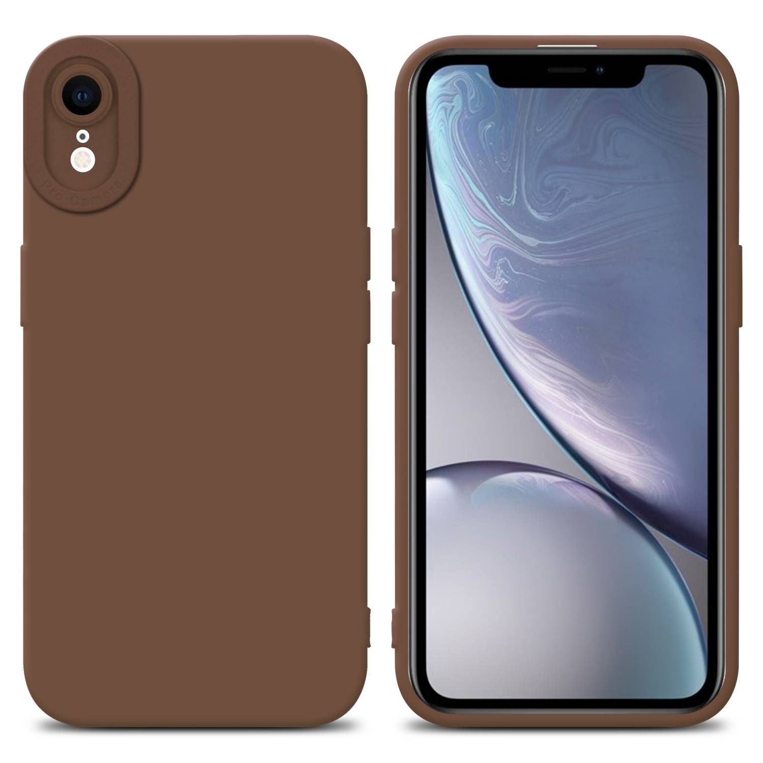Cadorabo Hülle für Apple iPhone XR Schutz Hülle in Braun TPU Silikon Etui Case Handyhülle-0