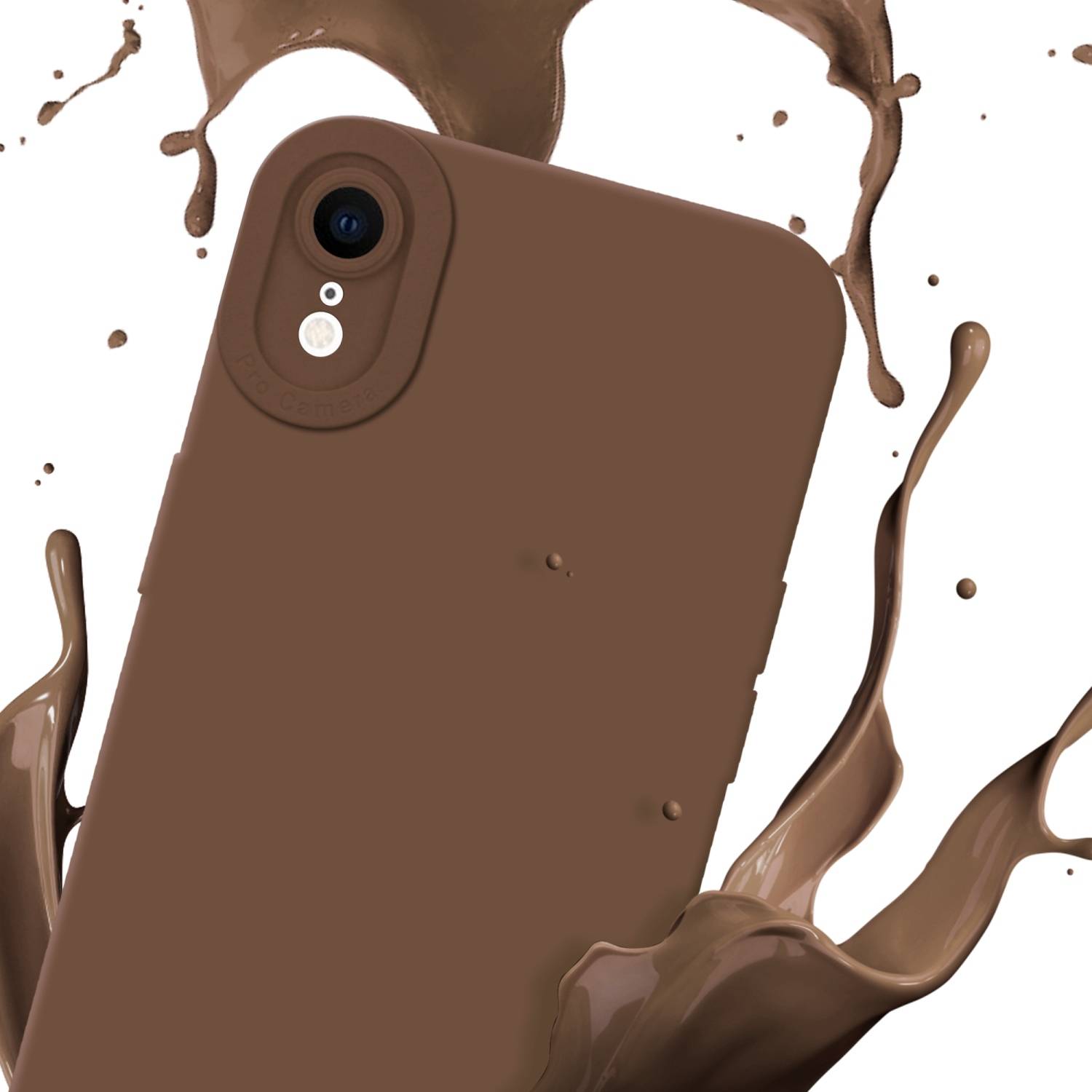 Cadorabo Hülle für Apple iPhone XR Schutz Hülle in Braun TPU Silikon Etui Case Handyhülle-1