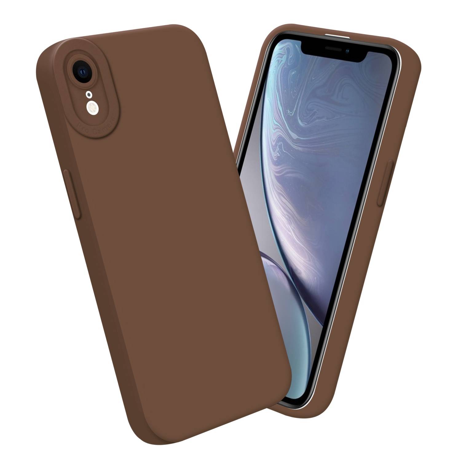 Cadorabo Hülle für Apple iPhone XR Schutz Hülle in Braun TPU Silikon Etui Case Handyhülle-2