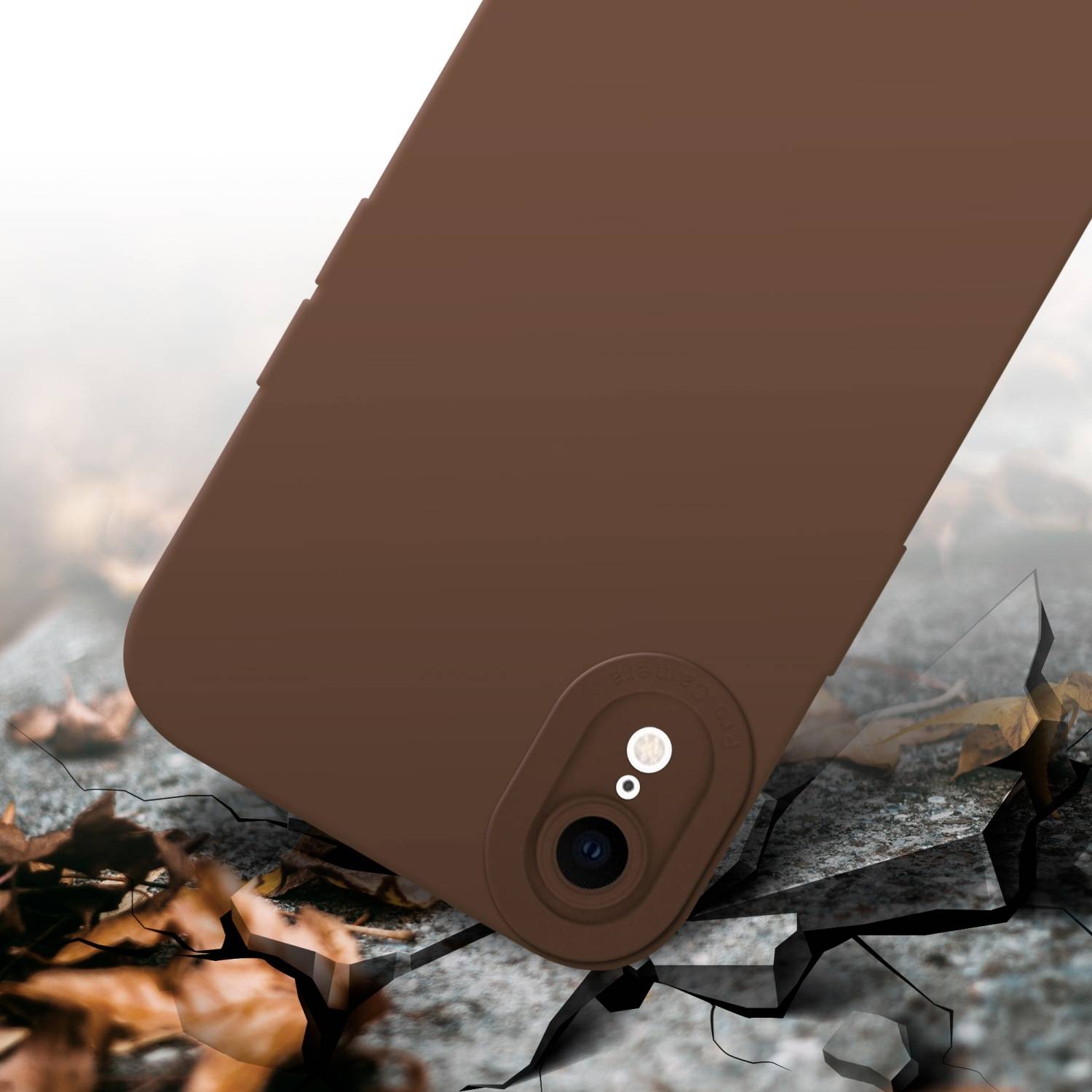 Cadorabo Hülle für Apple iPhone XR Schutz Hülle in Braun TPU Silikon Etui Case Handyhülle-3