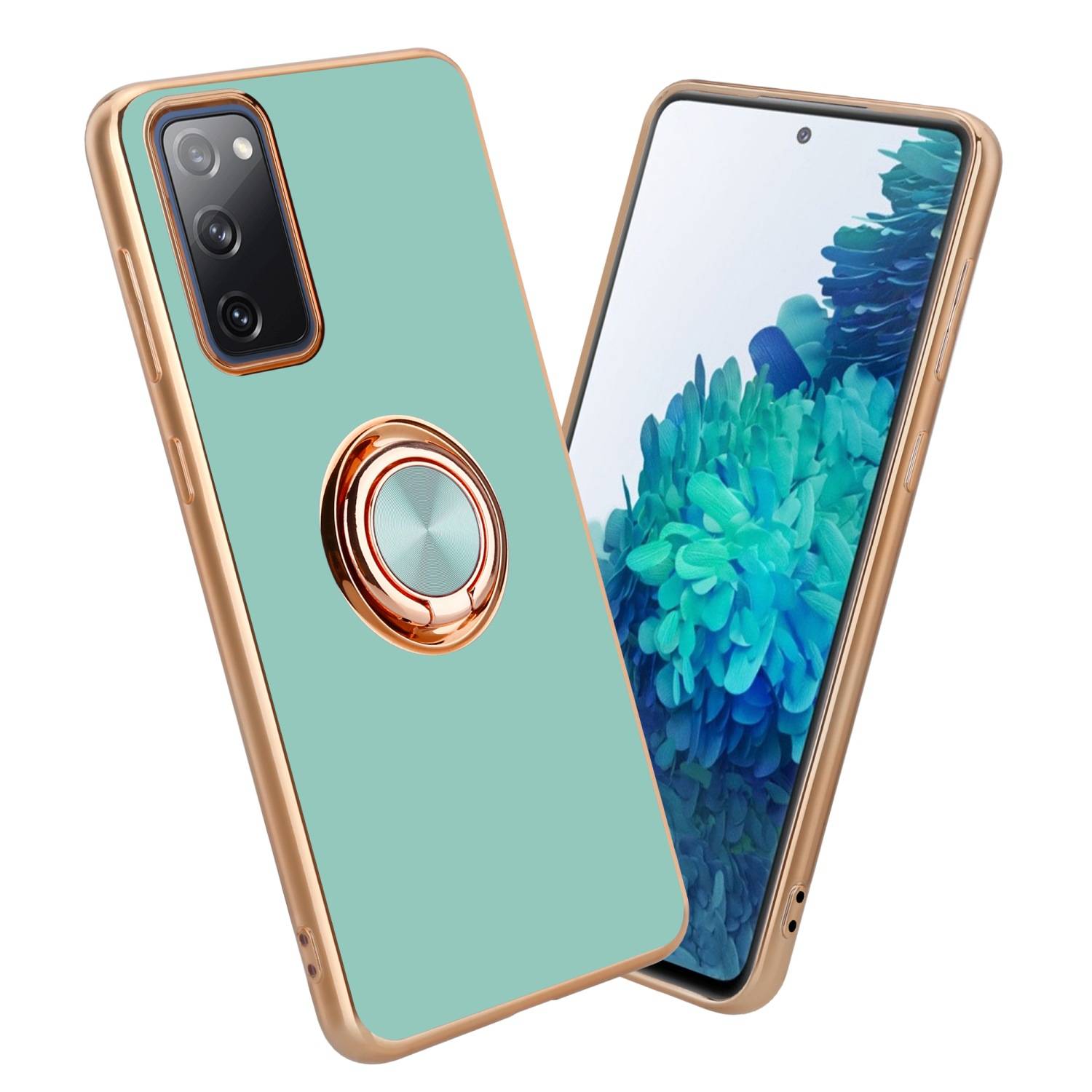 Cadorabo Schutzhülle für Samsung Galaxy S20 FE Hülle in Türkis Etui Case Cover Kameraschutz magnetische Autohalterung-0