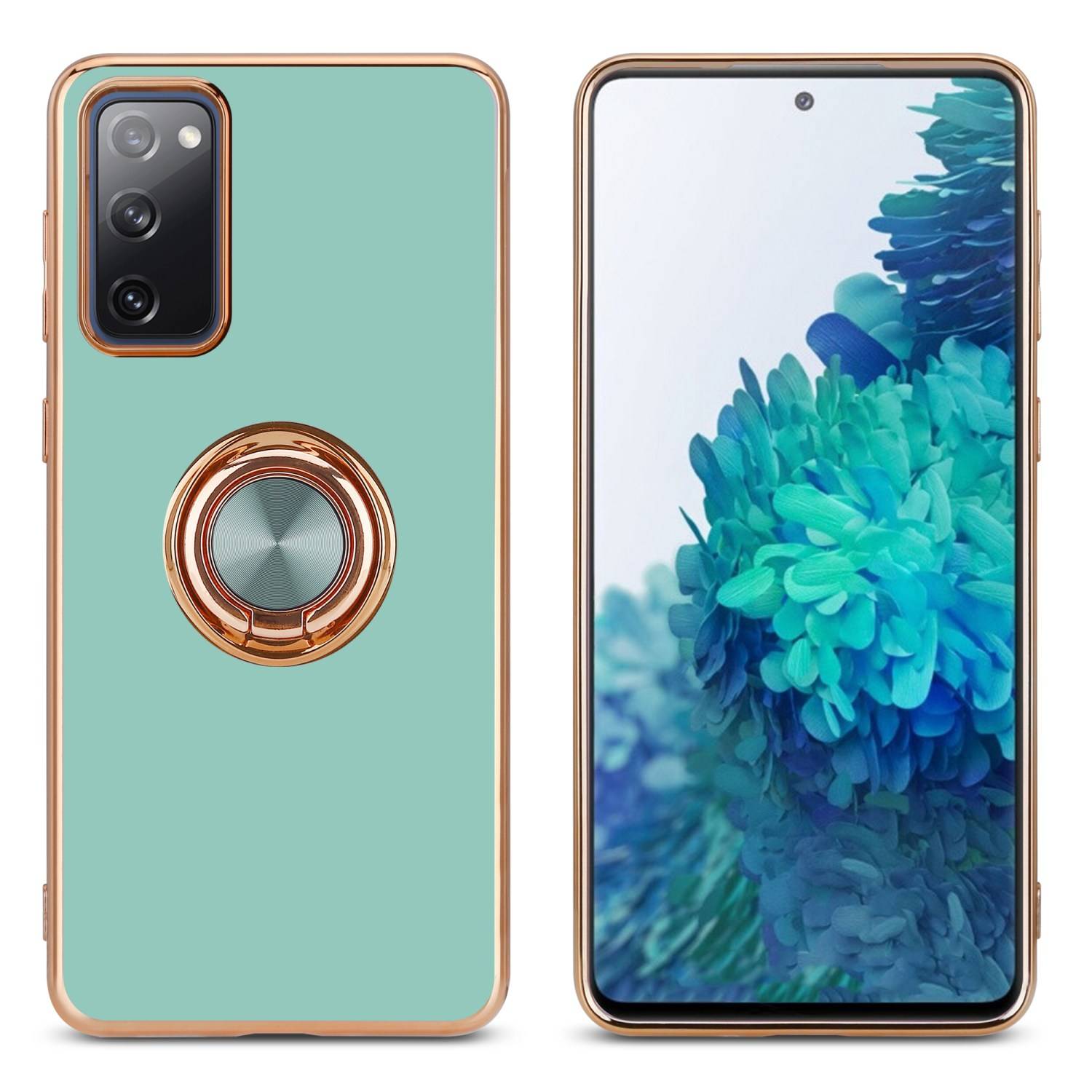 Cadorabo Schutzhülle für Samsung Galaxy S20 FE Hülle in Türkis Etui Case Cover Kameraschutz magnetische Autohalterung-2