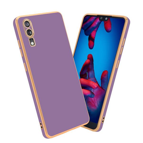 Cadorabo Schutzhülle für Huawei P20 Hülle in Lila Handyhülle TPU Silikon Kameraschutz Etui Case