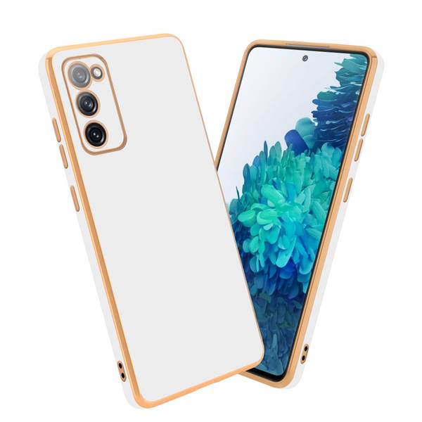 Cadorabo Schutzhülle für Samsung Galaxy S20 FE Hülle in Weiß Handyhülle TPU Silikon Kameraschutz Etui Case