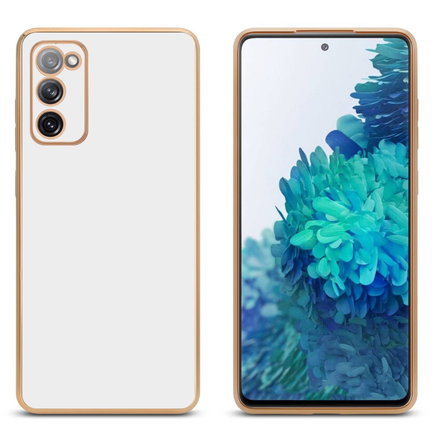 Cadorabo Schutzhülle für Samsung Galaxy S20 FE Hülle in Weiß Handyhülle TPU Silikon Kameraschutz Etui Case-2
