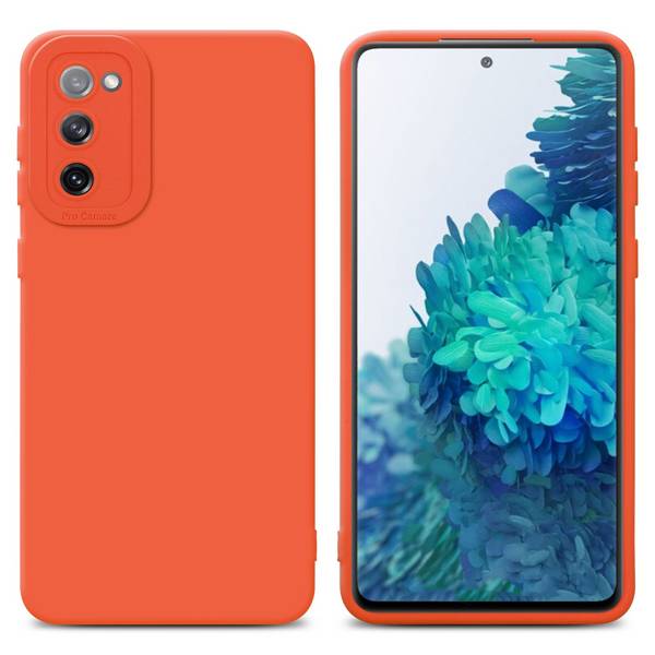 Cadorabo Hülle für Samsung Galaxy S20 FE Schutz Hülle in Orange TPU Silikon Etui Case Handyhülle