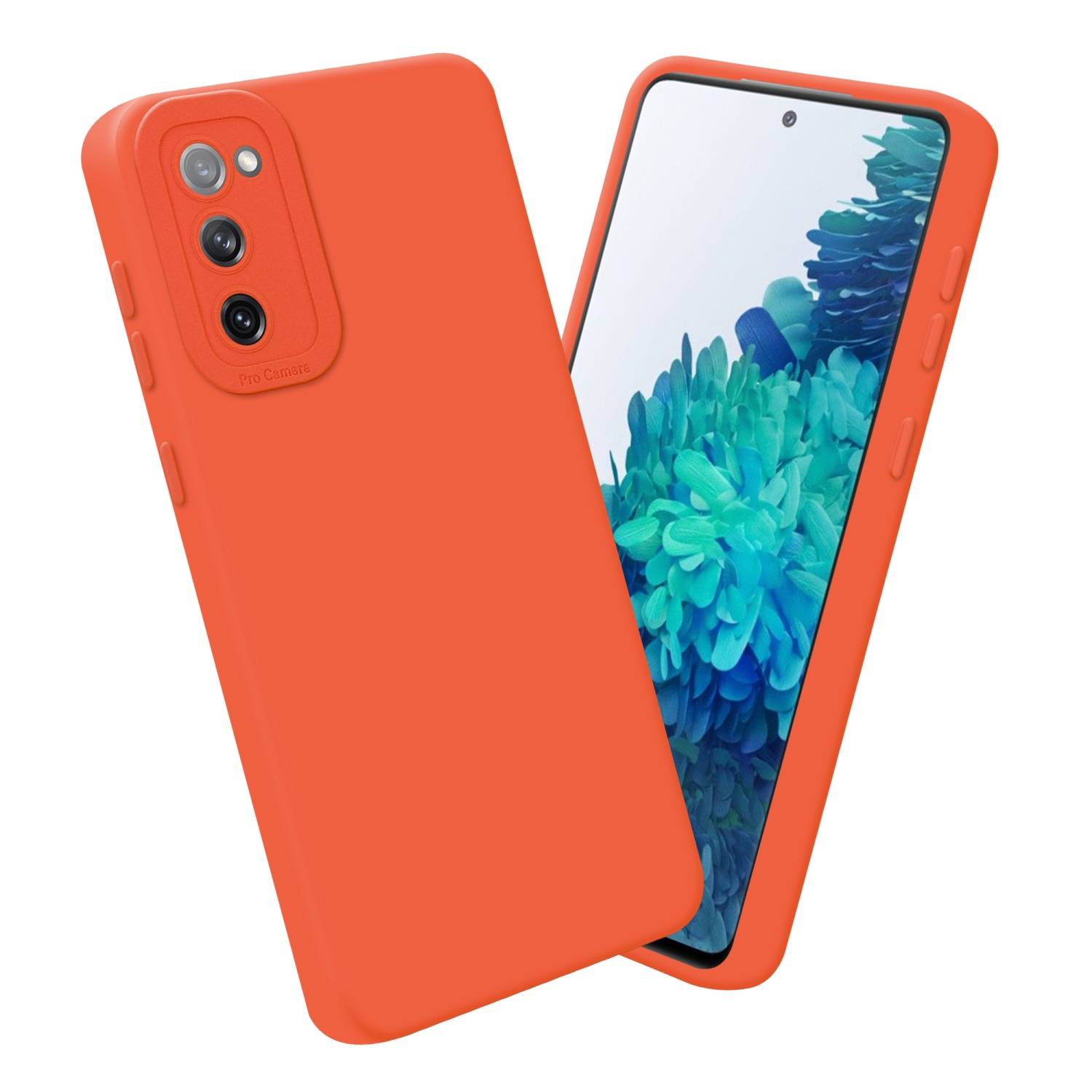 Cadorabo Hülle für Samsung Galaxy S20 FE Schutz Hülle in Orange TPU Silikon Etui Case Handyhülle-3