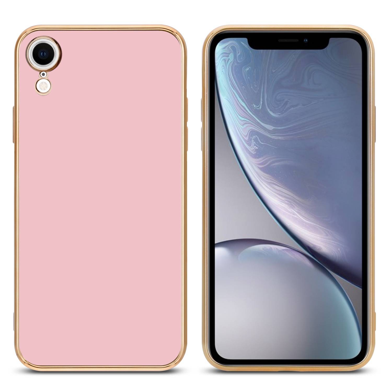 Cadorabo Schutzhülle für Apple iPhone XR Hülle in Rosa Handyhülle TPU Silikon Kameraschutz Etui Case-1