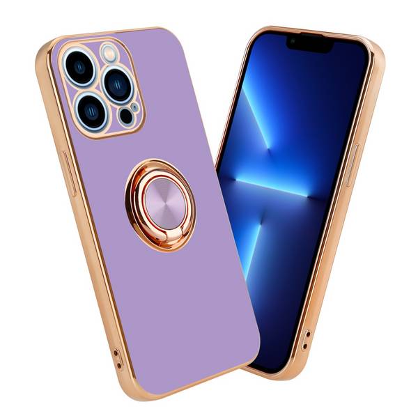 Cadorabo Schutzhülle für Apple iPhone 13 PRO Hülle in Lila Etui Case Cover Kameraschutz magnetische Autohalterung
