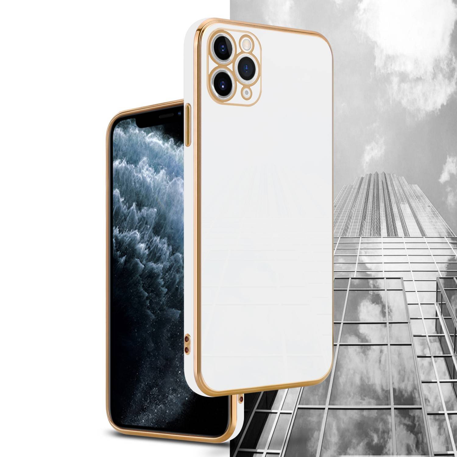 Cadorabo Schutzhülle für Apple iPhone 11 PRO MAX Hülle in Weiß Handyhülle TPU Silikon Kameraschutz Etui Case-3