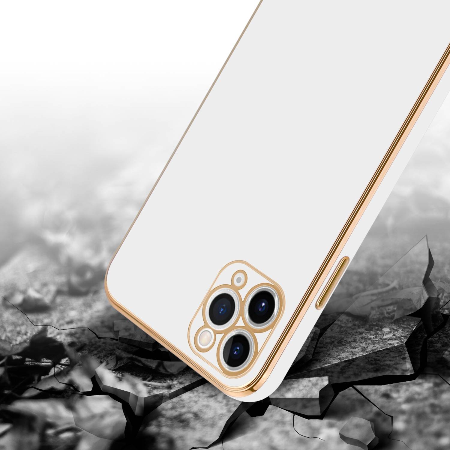 Cadorabo Schutzhülle für Apple iPhone 11 PRO MAX Hülle in Weiß Handyhülle TPU Silikon Kameraschutz Etui Case-4