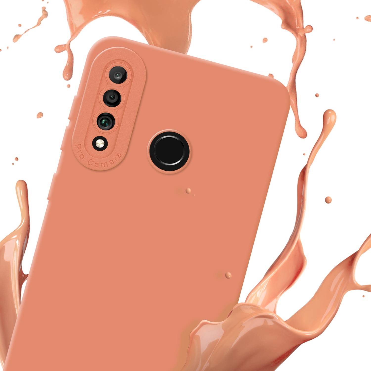 Cadorabo Hülle für Huawei P30 LITE Schutz Hülle in Orange TPU Silikon Etui Case Handyhülle-2