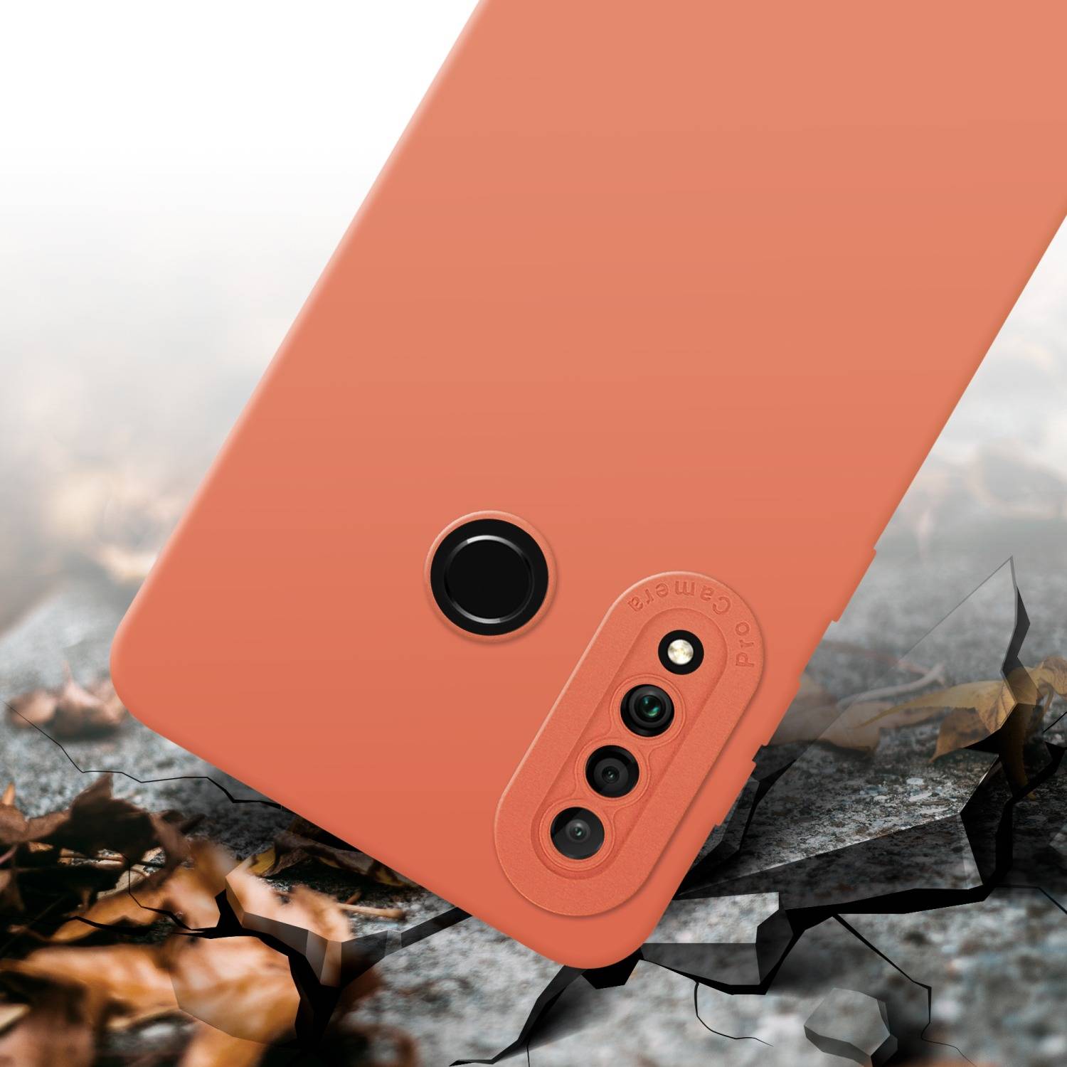 Cadorabo Hülle für Huawei P30 LITE Schutz Hülle in Orange TPU Silikon Etui Case Handyhülle-4