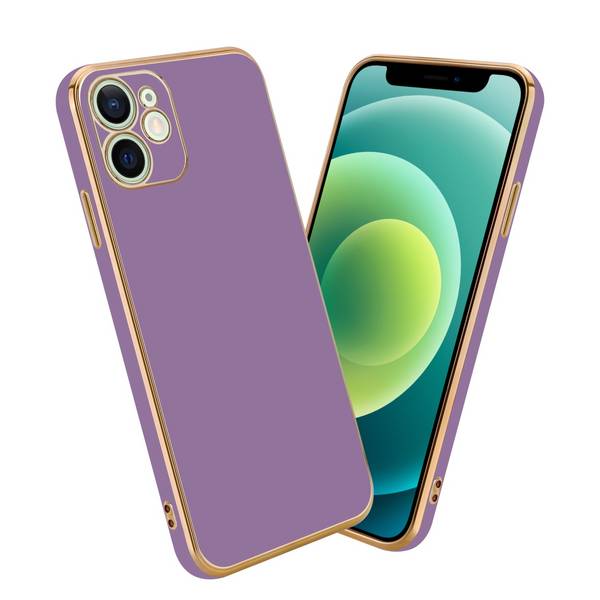 Cadorabo Schutzhülle für Apple iPhone 12 Hülle in Lila Handyhülle TPU Silikon Kameraschutz Etui Case