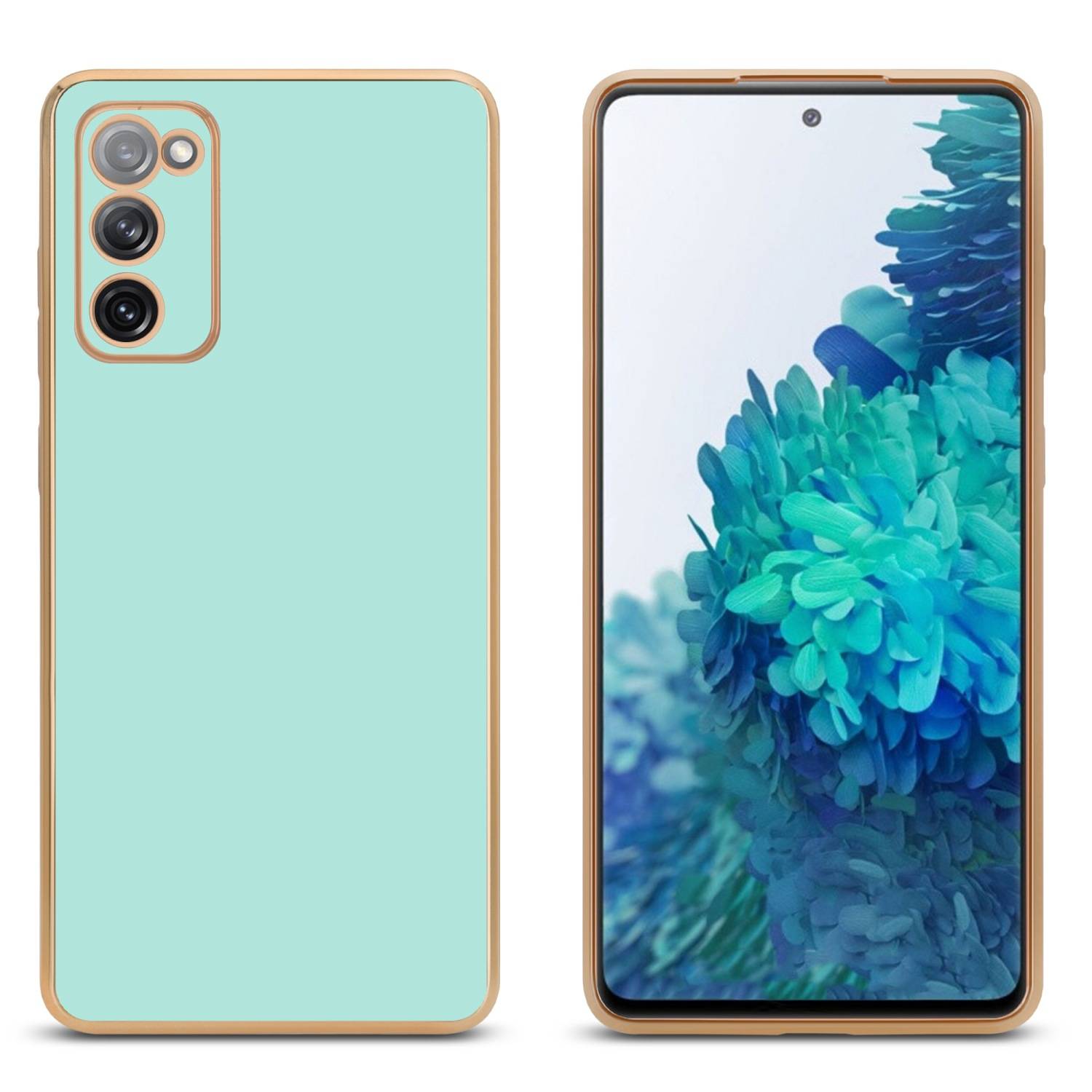 Cadorabo Schutzhülle für Samsung Galaxy S20 FE Hülle in Grün Handyhülle TPU Silikon Kameraschutz Etui Case-2