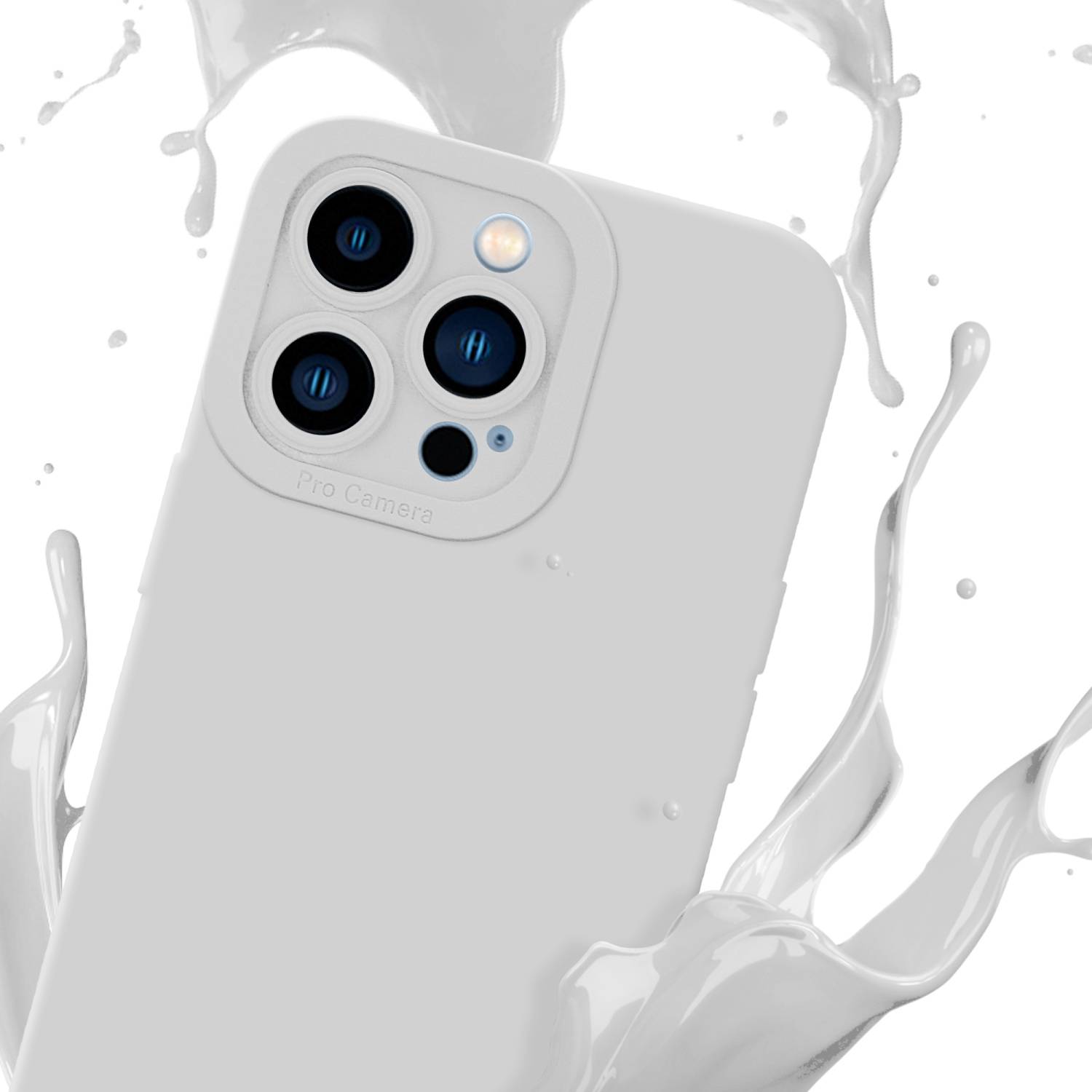 Cadorabo Hülle für Apple iPhone 13 PRO MAX Schutz Hülle in Weiß TPU Silikon Etui Case Handyhülle-2