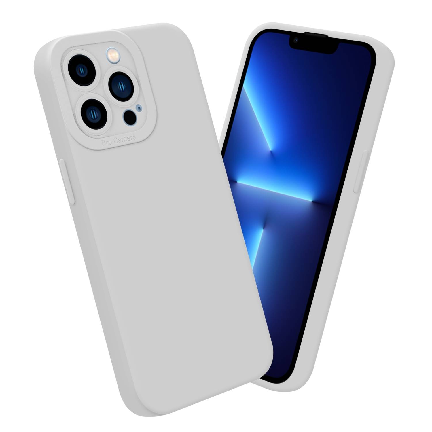 Cadorabo Hülle für Apple iPhone 13 PRO MAX Schutz Hülle in Weiß TPU Silikon Etui Case Handyhülle-3