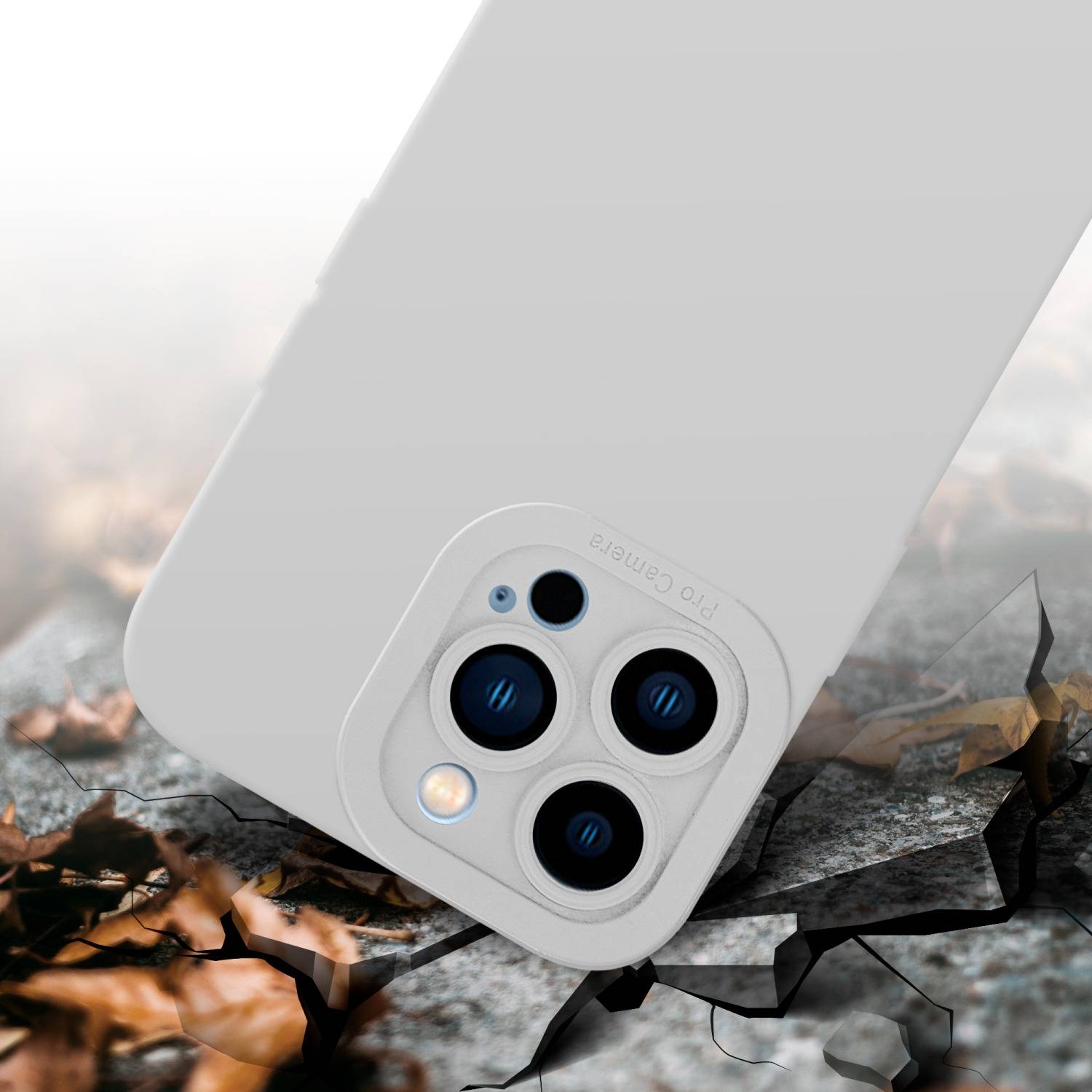 Cadorabo Hülle für Apple iPhone 13 PRO MAX Schutz Hülle in Weiß TPU Silikon Etui Case Handyhülle-4