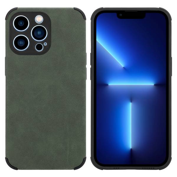 Cadorabo Hülle für Apple iPhone 11 PRO MAX Schutz Hülle in Grün TPU Silikon Etui edle Kunst-Wildleder Rückseite