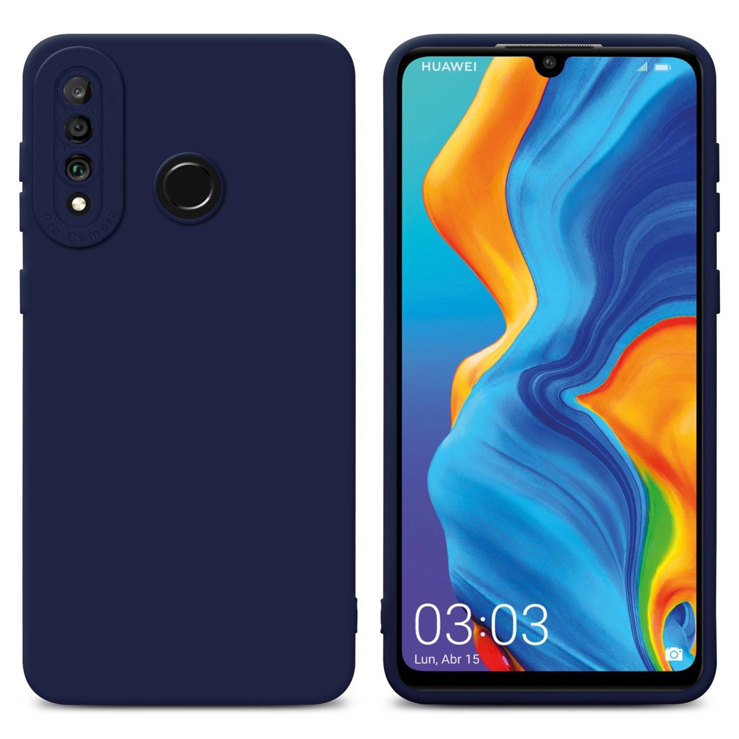 Cadorabo Hülle für Huawei P30 LITE Schutz Hülle in Blau TPU Silikon Etui Case Handyhülle-0