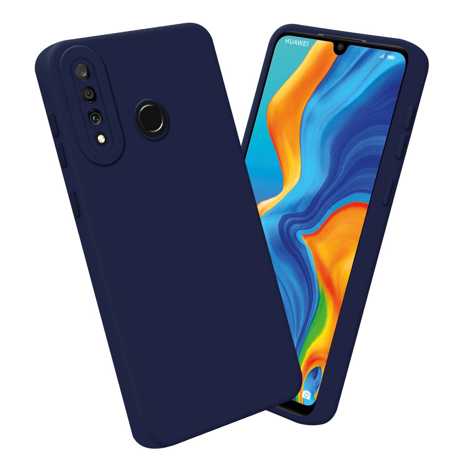Cadorabo Hülle für Huawei P30 LITE Schutz Hülle in Blau TPU Silikon Etui Case Handyhülle-3
