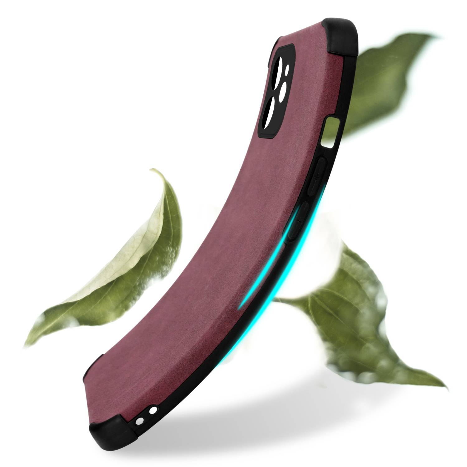 Cadorabo Hülle für Apple iPhone 11 Schutz Hülle in Lila TPU Silikon Etui edle Kunst-Wildleder Rückseite-3