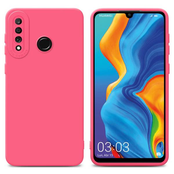 Cadorabo Hülle für Huawei P30 LITE Schutz Hülle in Rot TPU Silikon Etui Case Handyhülle