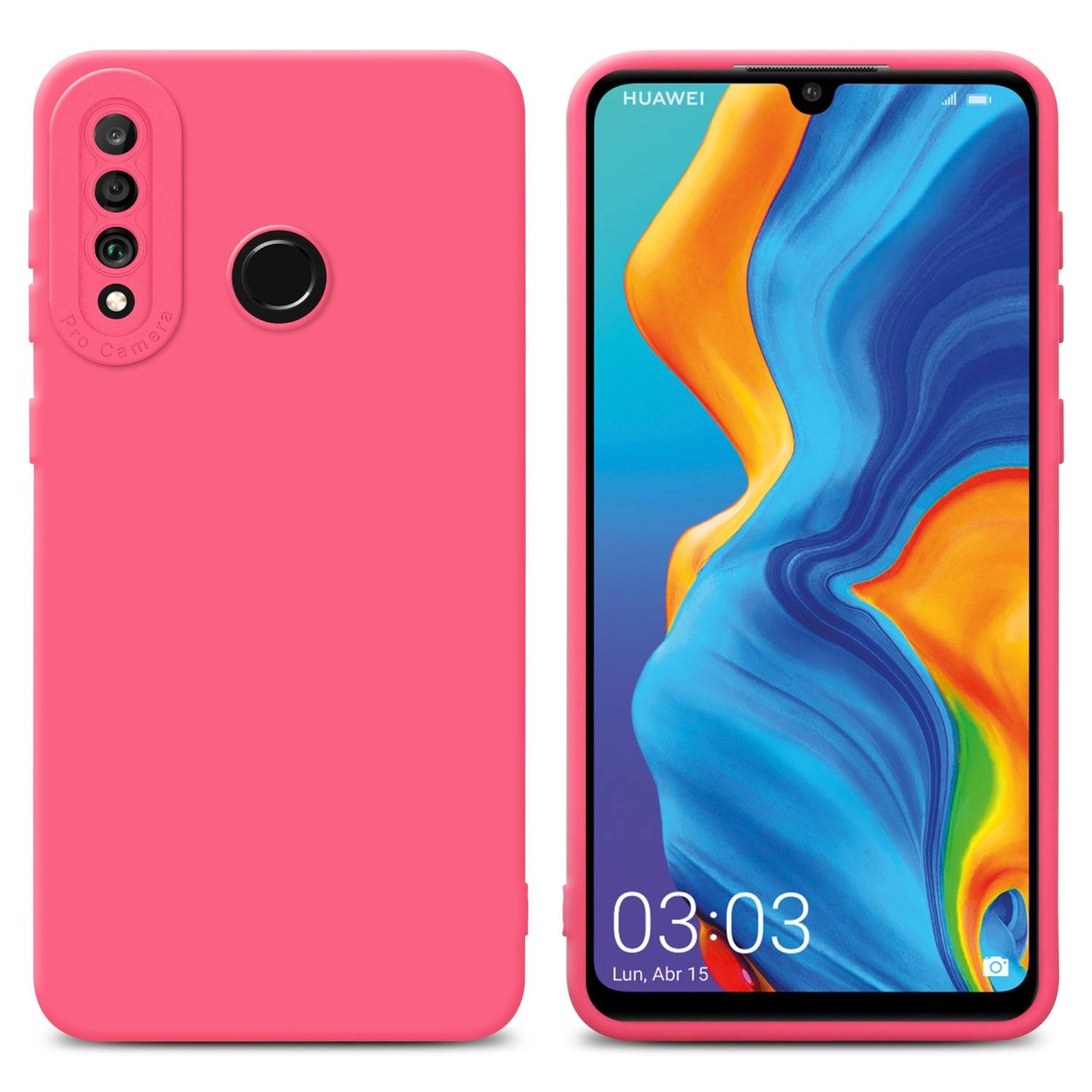 Cadorabo Hülle für Huawei P30 LITE Schutz Hülle in Rot TPU Silikon Etui Case Handyhülle-0