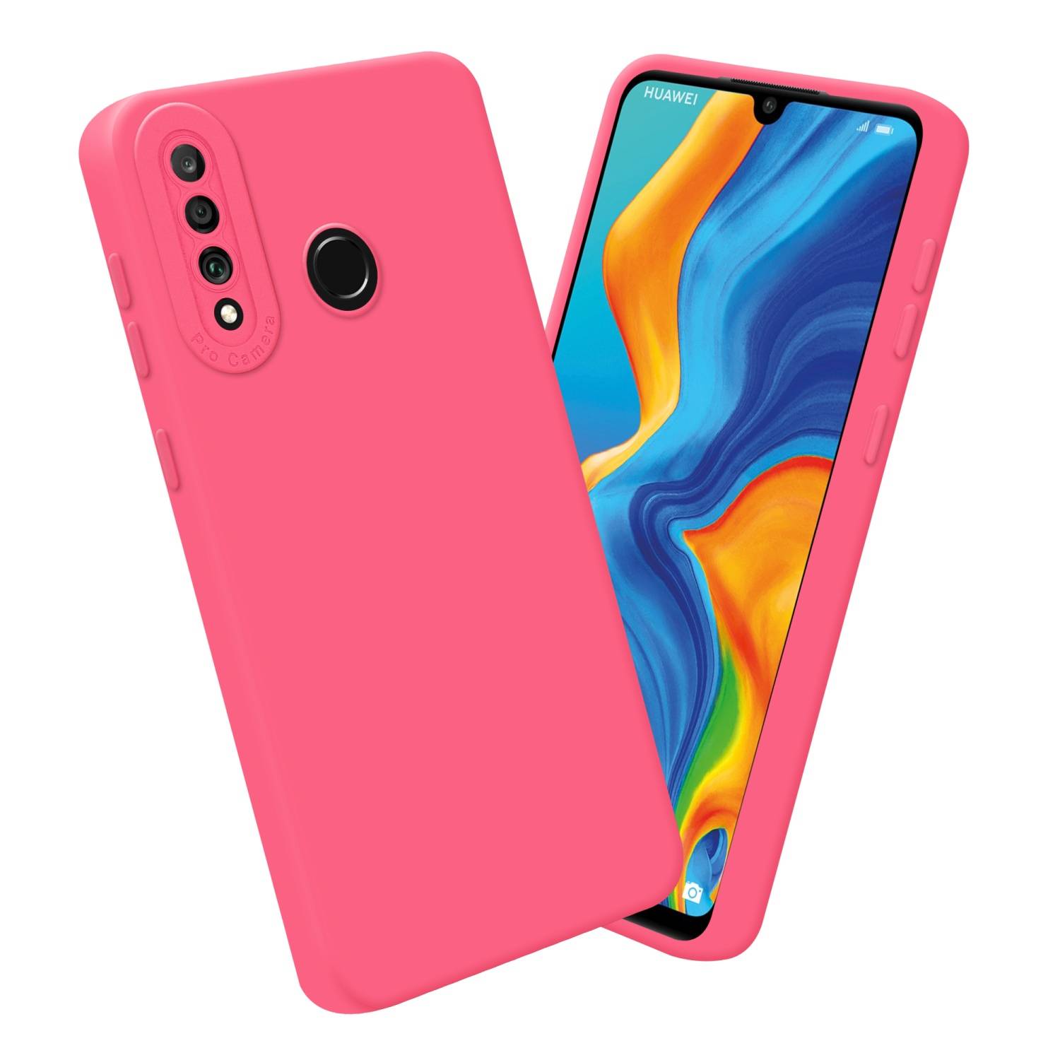 Cadorabo Hülle für Huawei P30 LITE Schutz Hülle in Rot TPU Silikon Etui Case Handyhülle-3
