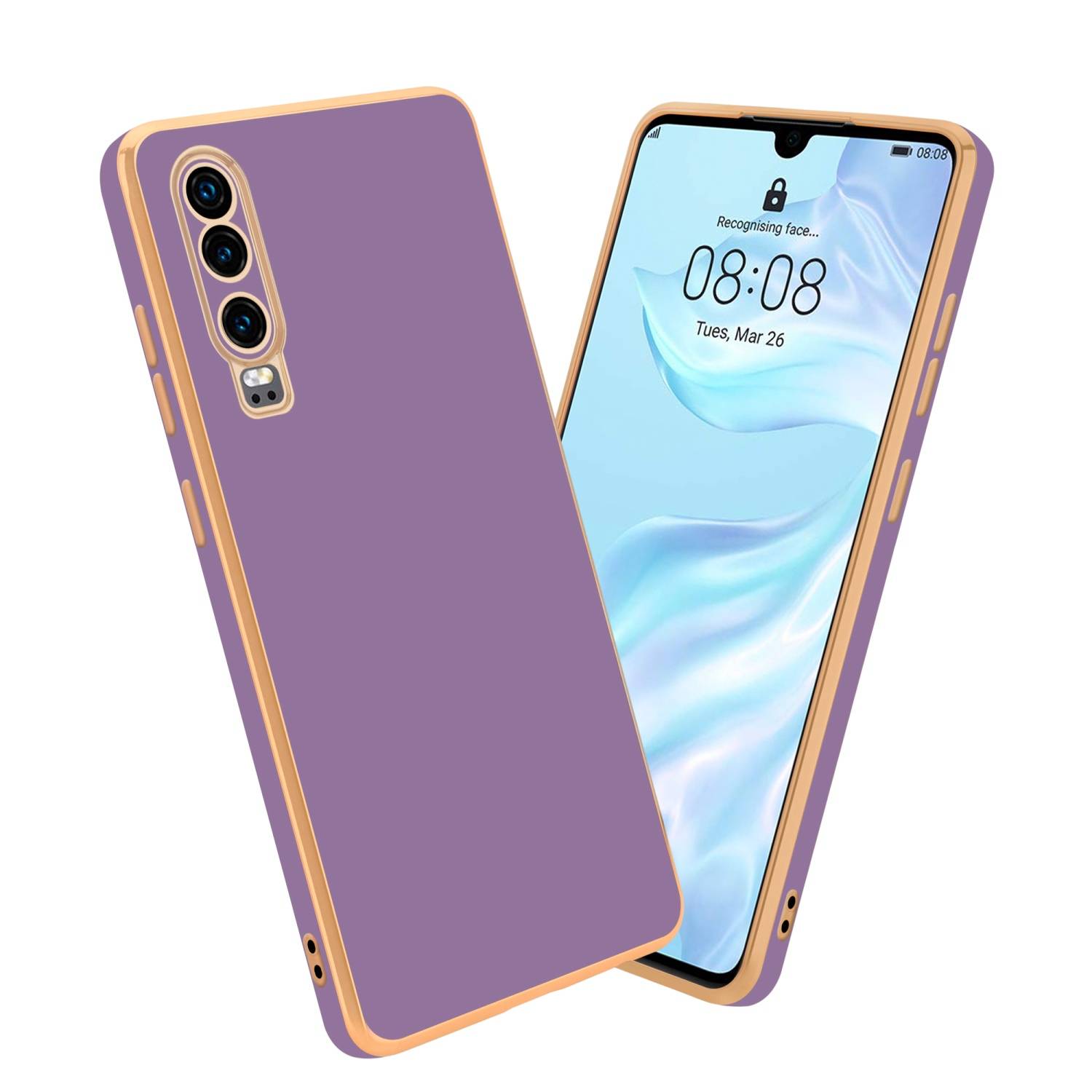 Cadorabo Schutzhülle für Huawei P30 Hülle in Lila Handyhülle TPU Silikon Kameraschutz Etui Case-0