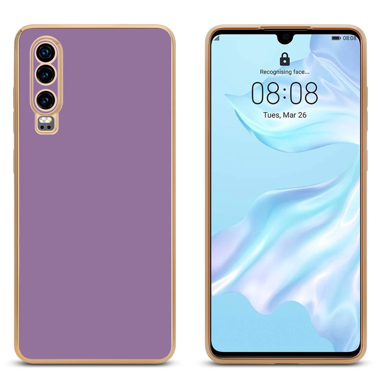Cadorabo Schutzhülle für Huawei P30 Hülle in Lila Handyhülle TPU Silikon Kameraschutz Etui Case-2