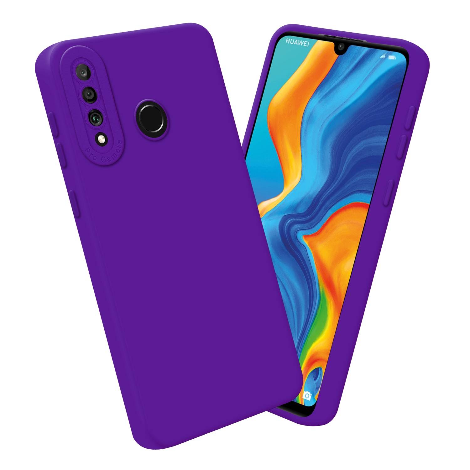 Cadorabo Hülle für Huawei P30 LITE Schutz Hülle in Lila TPU Silikon Etui Case Handyhülle-3