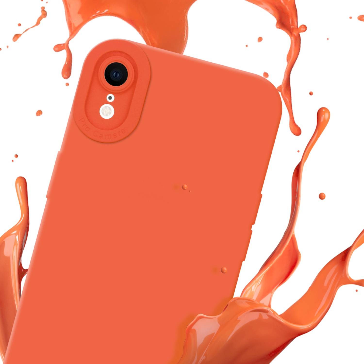 Cadorabo Hülle für Apple iPhone XR Schutz Hülle in Orange TPU Silikon Etui Case Handyhülle-1
