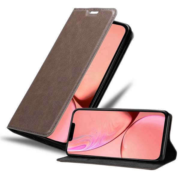 Cadorabo Hülle für Apple iPhone 13 PRO Schutz Hülle in Braun Handyhülle Etui Case Cover Magnetverschluss