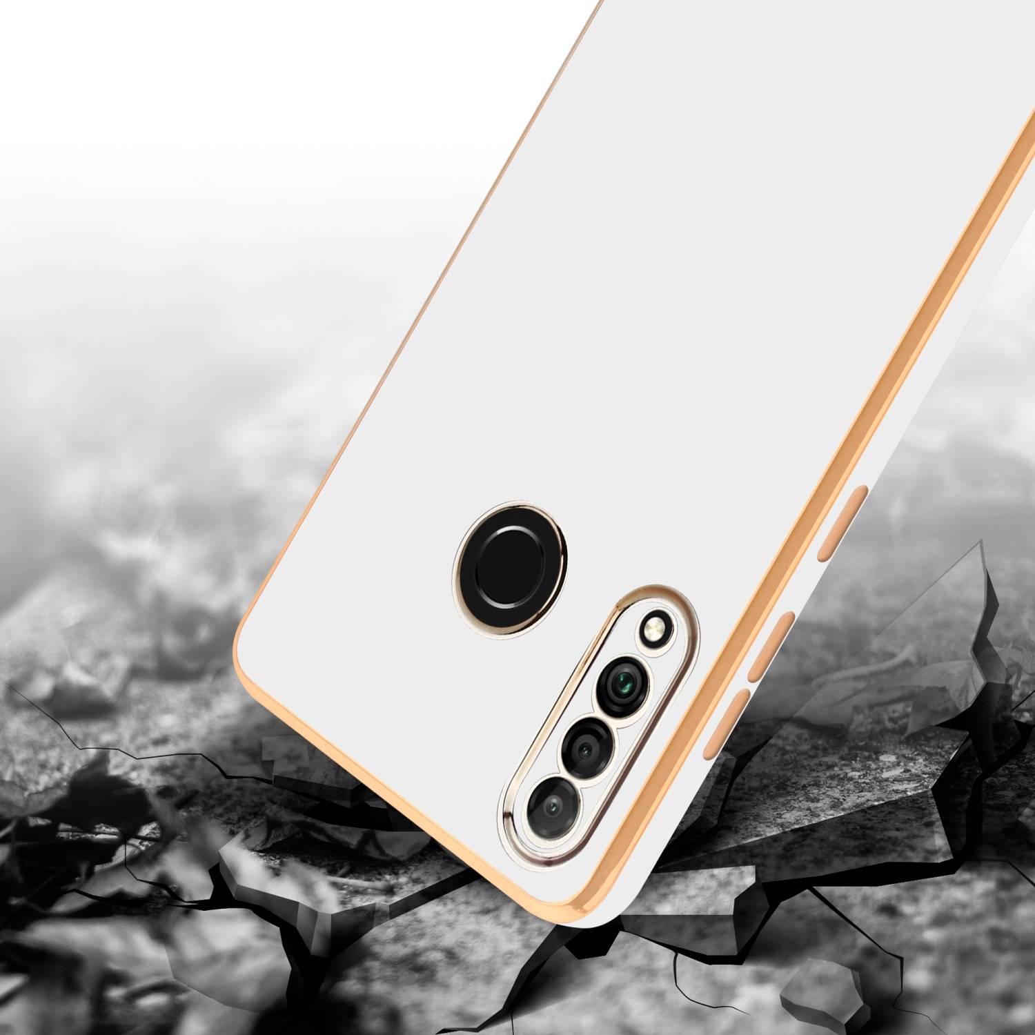 Cadorabo Schutzhülle für Huawei P30 LITE Hülle in Weiß Handyhülle TPU Silikon Kameraschutz Etui Case-4