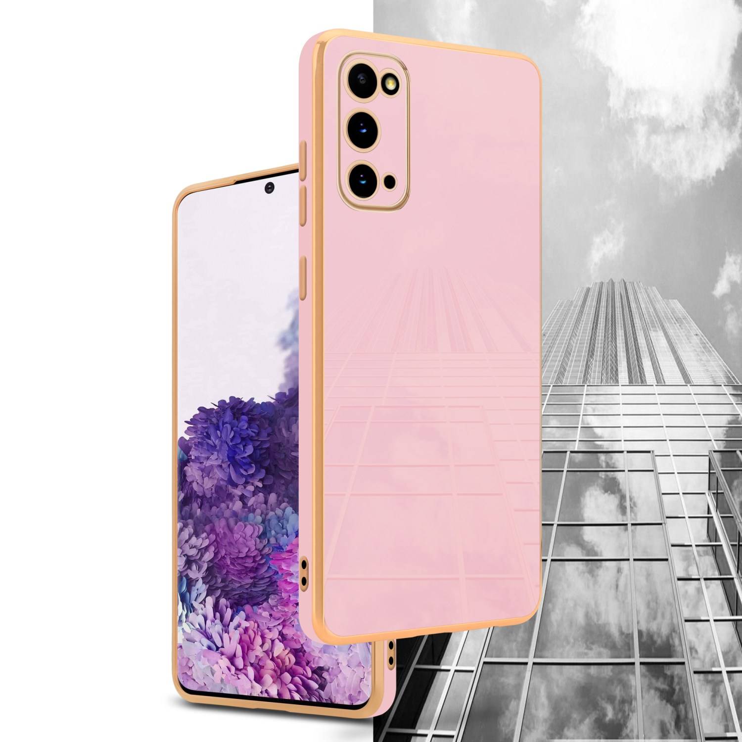 Cadorabo Schutzhülle für Samsung Galaxy S20 Hülle in Rosa Handyhülle TPU Silikon Kameraschutz Etui Case-3
