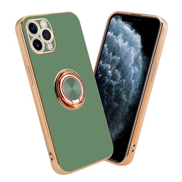 Cadorabo Schutzhülle für Apple iPhone 11 PRO Hülle in Grün Etui Case Cover Kameraschutz magnetische Autohalterung